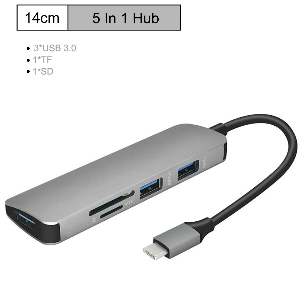 5 в 1 USB C HUB Type to HDMI Ethernet Multi 3 0 Port Adapter для MacBook Pro Air Dock HUB|USB-хабы| |