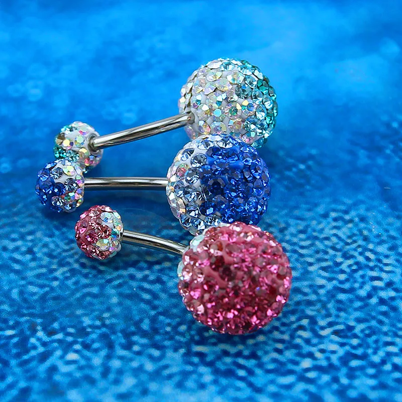 Кольцо на пупок из хирургической стали с кристаллами|jewelry simple|jewelry curtainjewelry travel cases