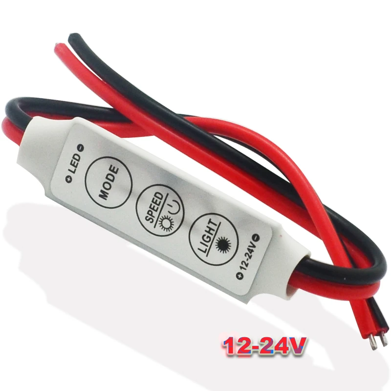 20pcs DC12v 24v 6A mini 3 keys led dimmer 12v controller to control single color strip light smd 3528 5050 5630 | Лампы и освещение