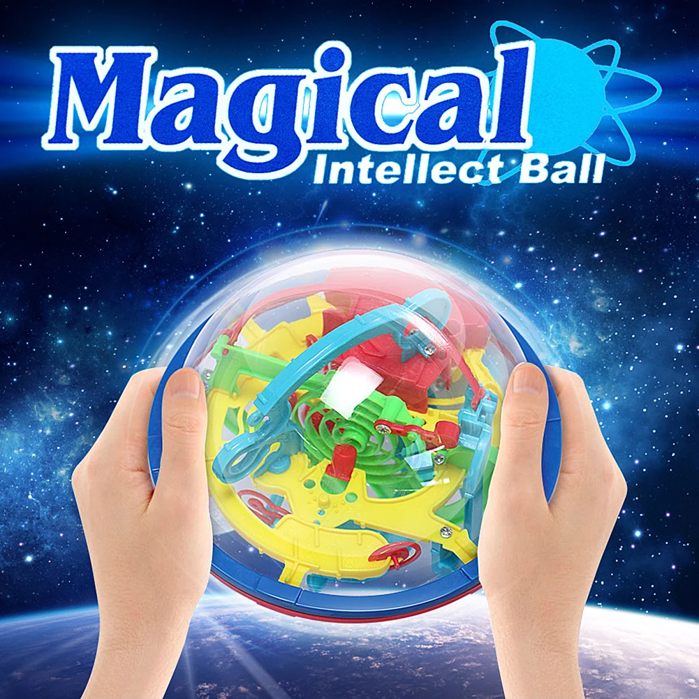 

100 Step 3D puzzle Ball Magic Intellect Ball Labyrinth Sphere Globe Toys Challenging Barriers Game Brain Tester Balance Training