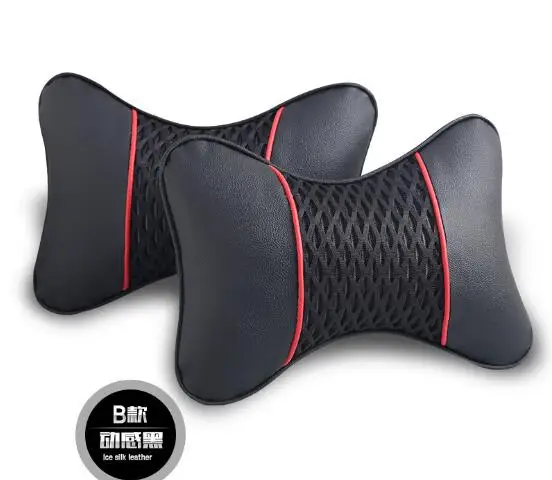 2 шт. кожа памяти хлопок автомобильное сиденье эргономичный подголовник подушка