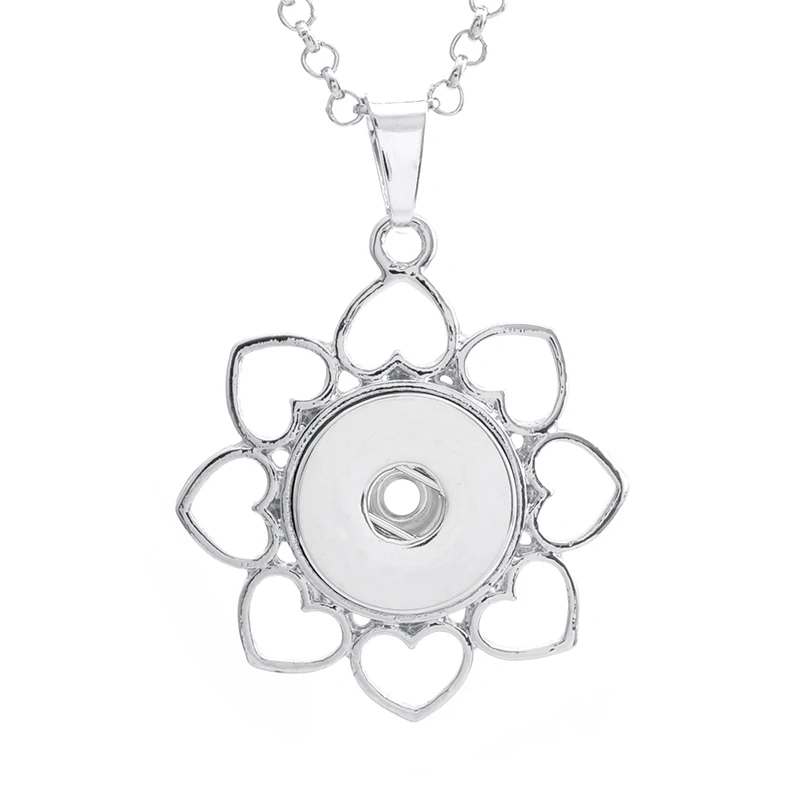 

Hot sale XL0052 Heart Flower DIY beauty snap Pendant Necklace fit 18mm beauty snap buttons fashion snap jewelry