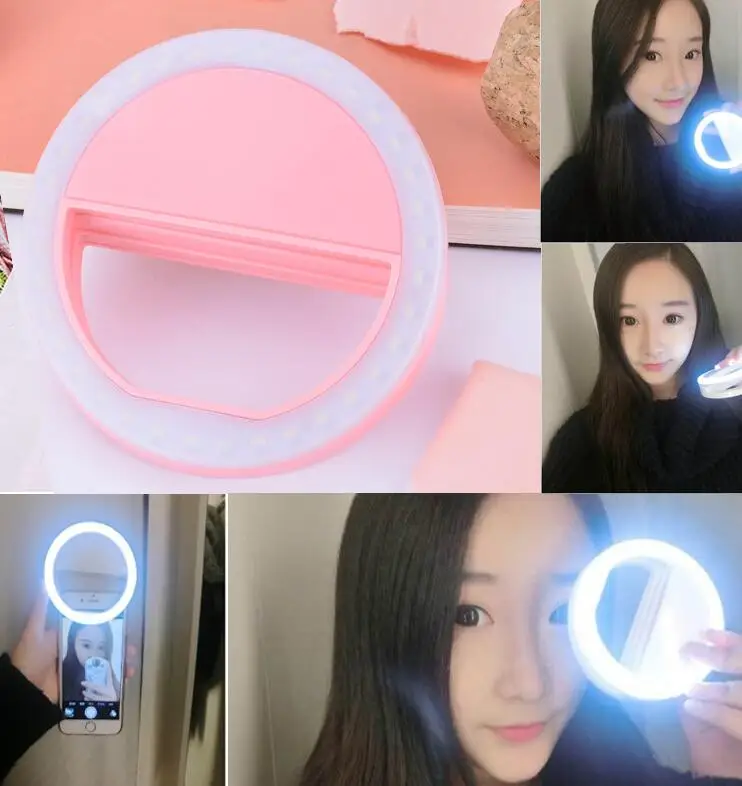 

Free DHL 50pcs Retail Box Upgraded Selfie Ring Light Portable Flash Led Camera Phone Enhancing Photography for Smartphone iPhone