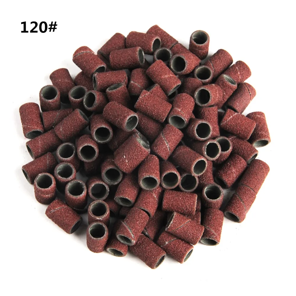 100 шт. цилиндр шлифовка Kit 80#120# 180#абразивные инструменты Dremel ногтей сверла Аксессуары наждачная бумага хвостовик роторные инструменты