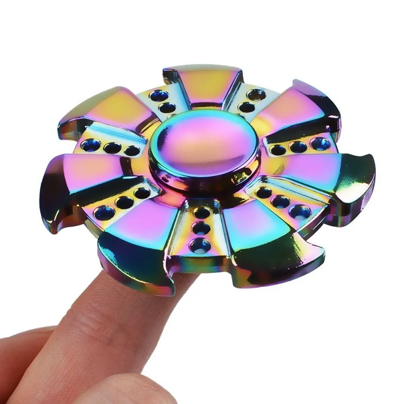 Тройной Спиннер Радужный ручной сплав вращение время антистрессовая игрушка
