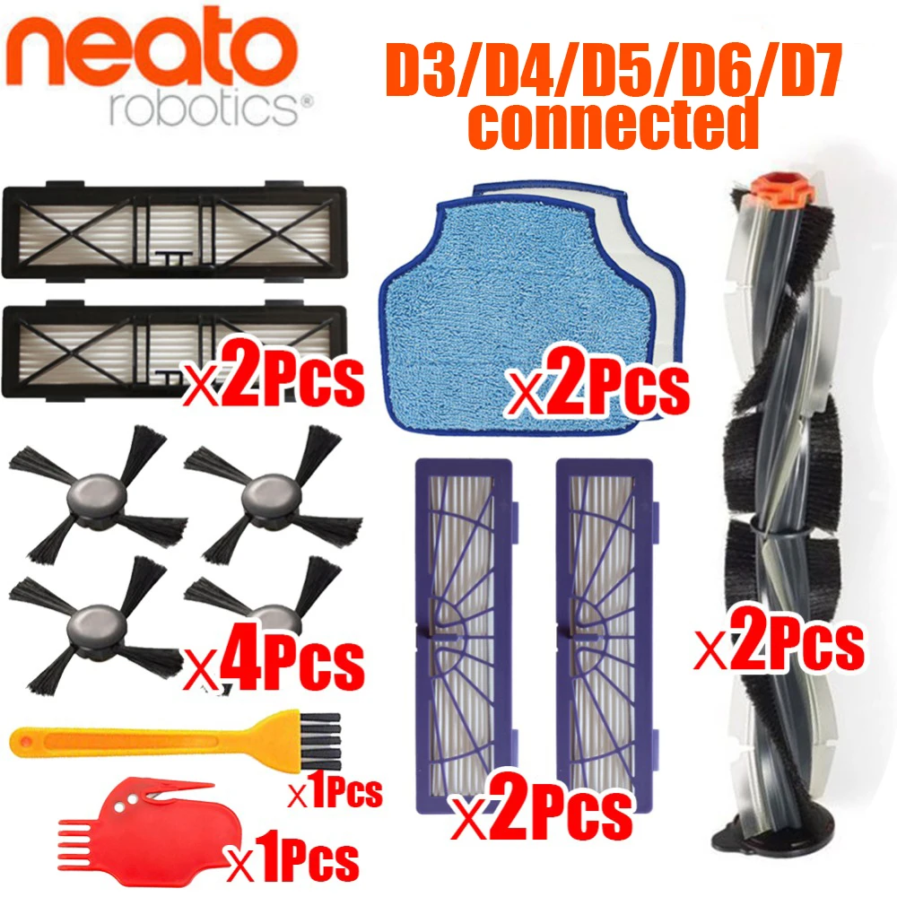 Generic combo Brush blade brush and bristle brush Beater for Neato Botvac D3 D4 D5 D6 D7 connected Vacuum Cleaners kit parts