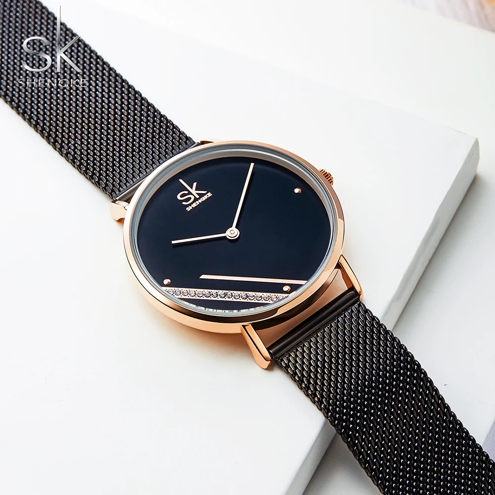 

Reloj Mujer Shengke New Luxury Watch Women Fashion Simple Watches Diamond Waterproof Stainless Steel Women's Watches Lady Clock