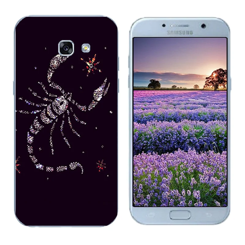 Чехол для Samsung A5 2017 Мягкий силиконовый чехол телефона с принтом снежинки Fundas Galaxy