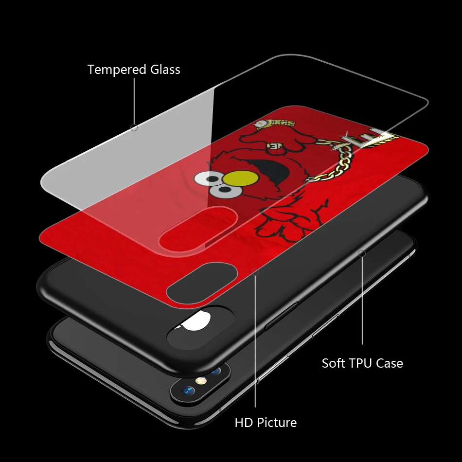 Lavaza Elmo печенье монстр закаленное стекло ТПУ чехол для iPhone XS Max XR X 8 7 6 6S Plus 5 5S SE |