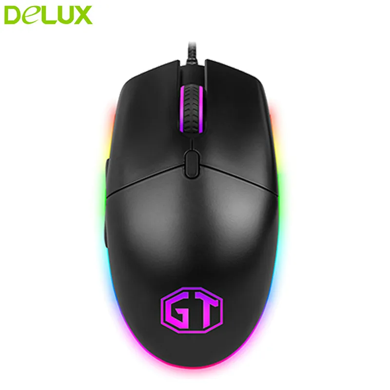 Delux M630 игровая мышь USB Проводная для LOL Dota 2 Оптическая 4000/5000 DPI RGB светодиодная