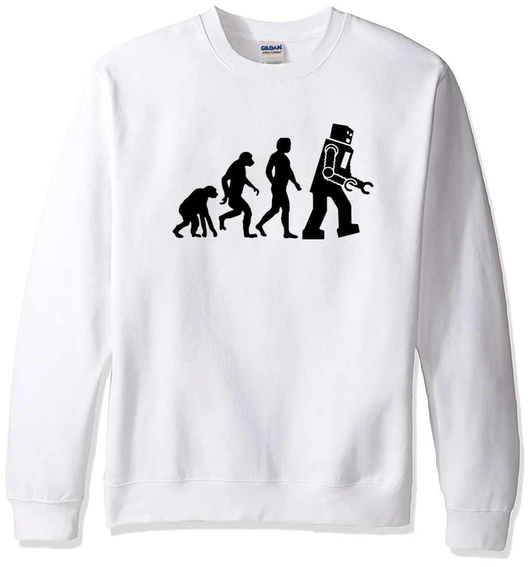 

Sweatshirt 2019 spring winter The Big Bang Theory Robot Evolution pattern men's sportswear O-neck fashion hoodie hip hop moletom