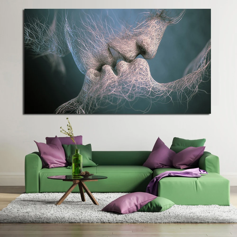 Картина маслом JQHYART Love Kiss холст художественные картины для гостиной стена без