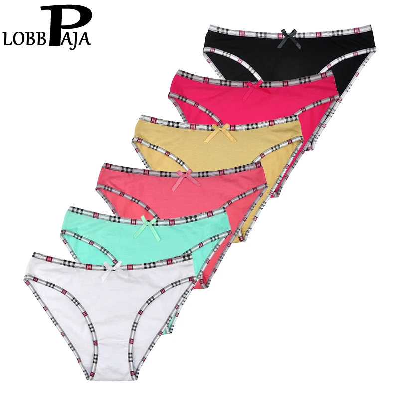 Женские хлопковые трусы LOBBPAJA 6 шт. в комплекте клетку комплекте|panties briefs|sexy pantiesbrand