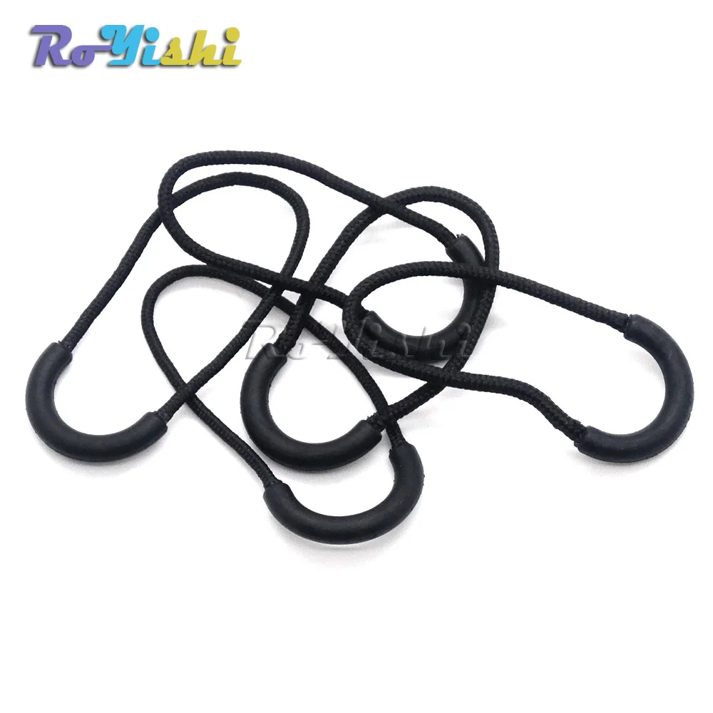 100pcs/pack Zipper Pulls Cord Rope Ends Lock Zip Clip Buckle Black For Paracord Accessories/ Backpack/Clothing