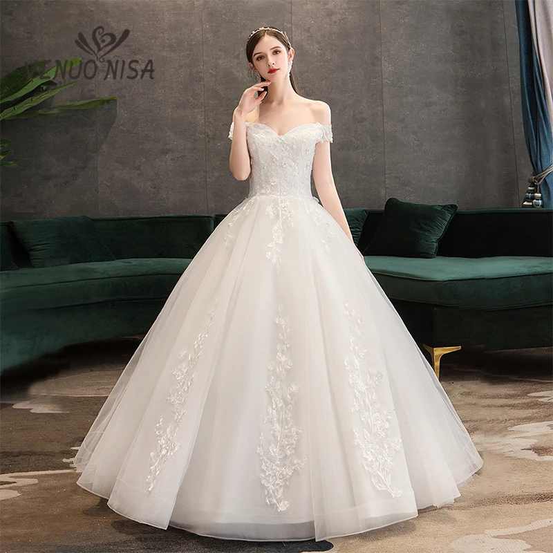 Новинка года Элегантное свадебное платье Vestidos De Novia Милая Кружевная отделка Тюлевое платье невесты плюс размеры дешевые Robe De Mariage 25