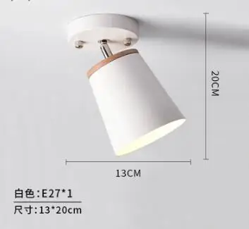 1 light white Скандинавские поворотные деревянные потолочные светильники регулируемый металлический абажур люстры для Kicthen коридора Крытый блеск светильники - Цвет корпуса: 1 light white