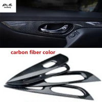 4pcslot car sticker abs carbon finber grain four interior doors decoration cover for 2014 2019 nissan x trail car accessories