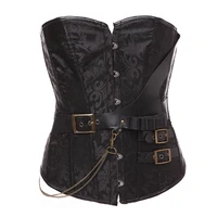 new s 6xl waist trainer vintage gothic corset brown buckle and lace up overbust corset steampunk corsets bustiers korsett w58907