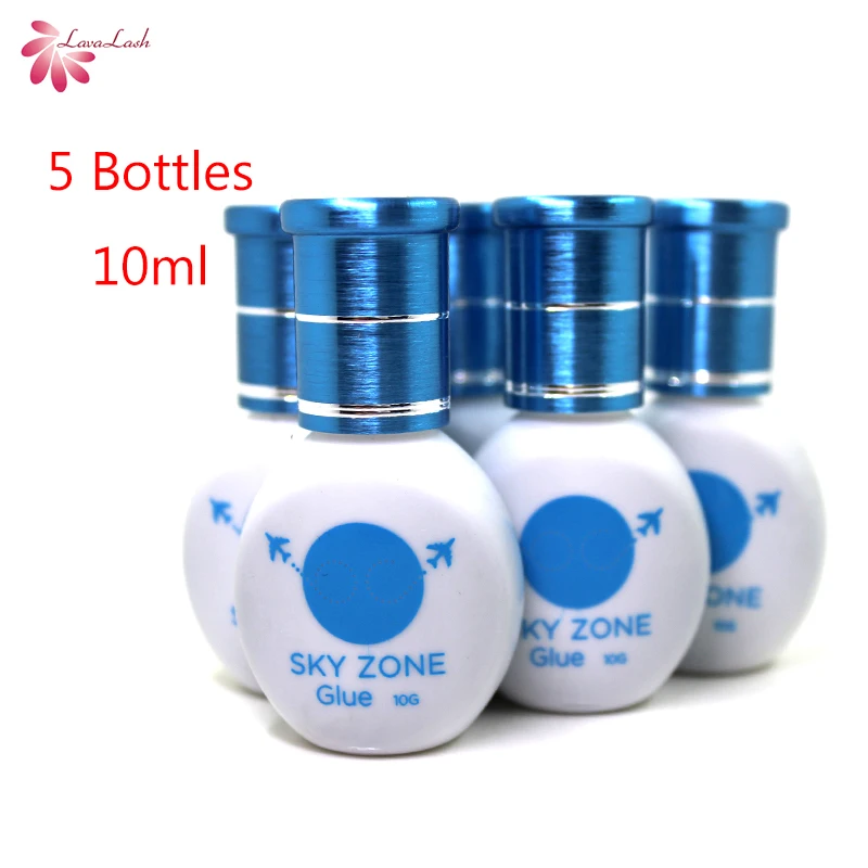 Фирменный корейский небо клей для наращивания ресниц Sky Zone клей без герметичного мешка для наращивания ресниц 5 бутылок/лот 10 мл/бутылка
