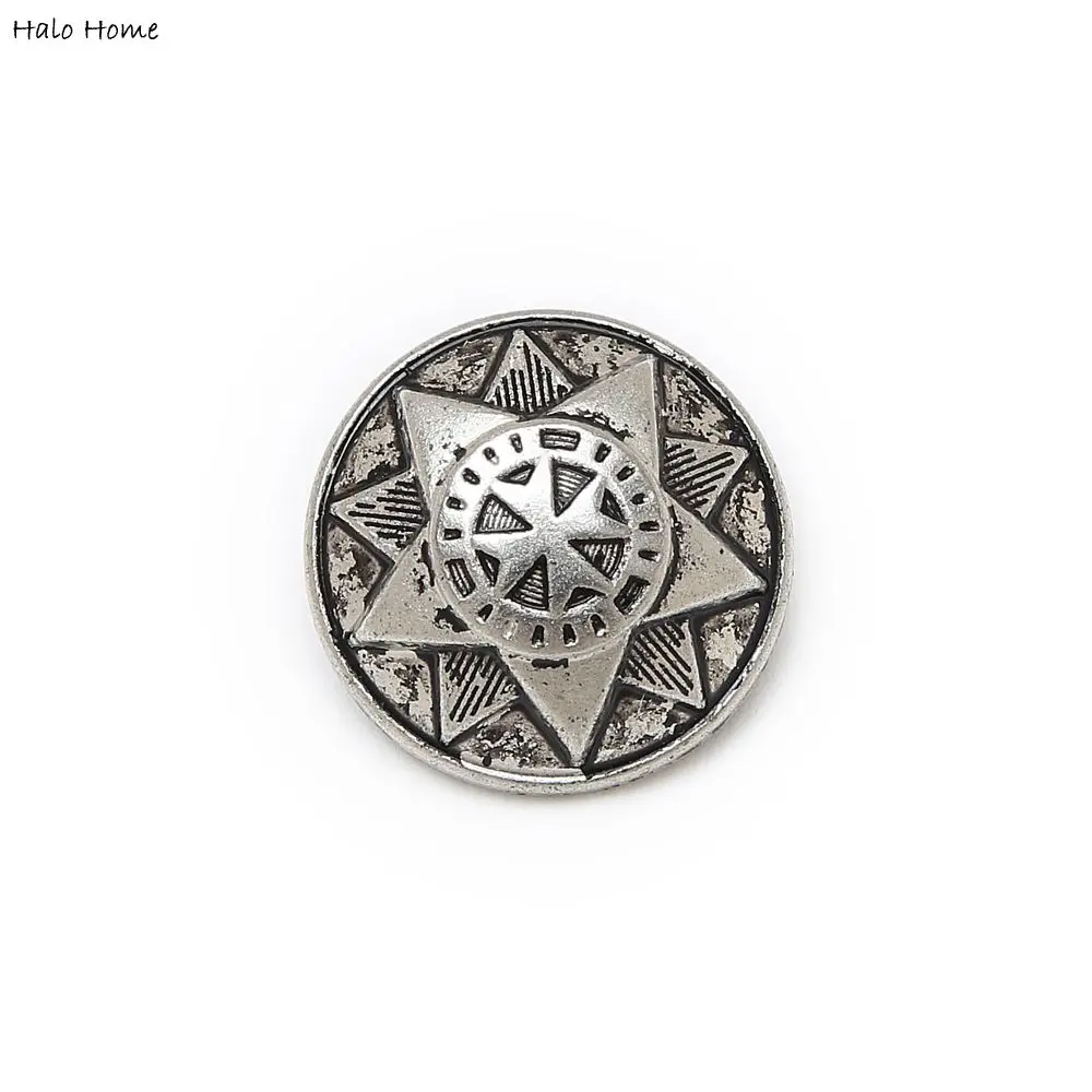 5 шт. серебряного хвостовика металлические кнопки Звезда Круглый пальто