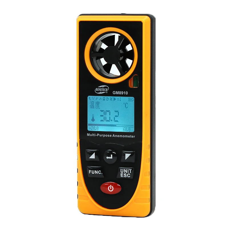 RZ GM8910 Многофункциональный цифровой анемометр Скорость воздуха Температура Влажность ветер охладитель точки росы атмосферное давление тестер