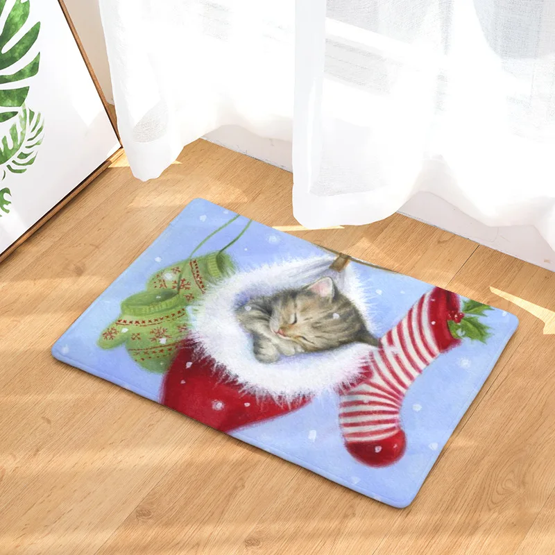 Коврик для детской спальни с изображением рождественской собаки кошки домашний