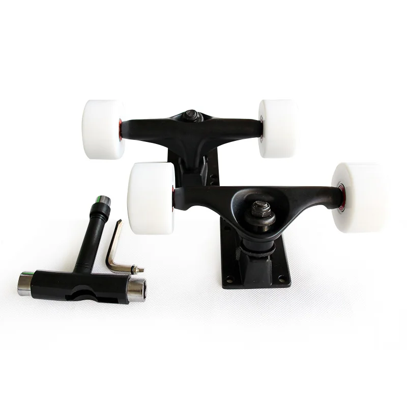 

5-дюймовый грузовик для скейтборда 55*32 мм SHR78AB, колеса для скейтборда, черные полиуретановые колеса, быстрая скорость, красный резиновый упло...