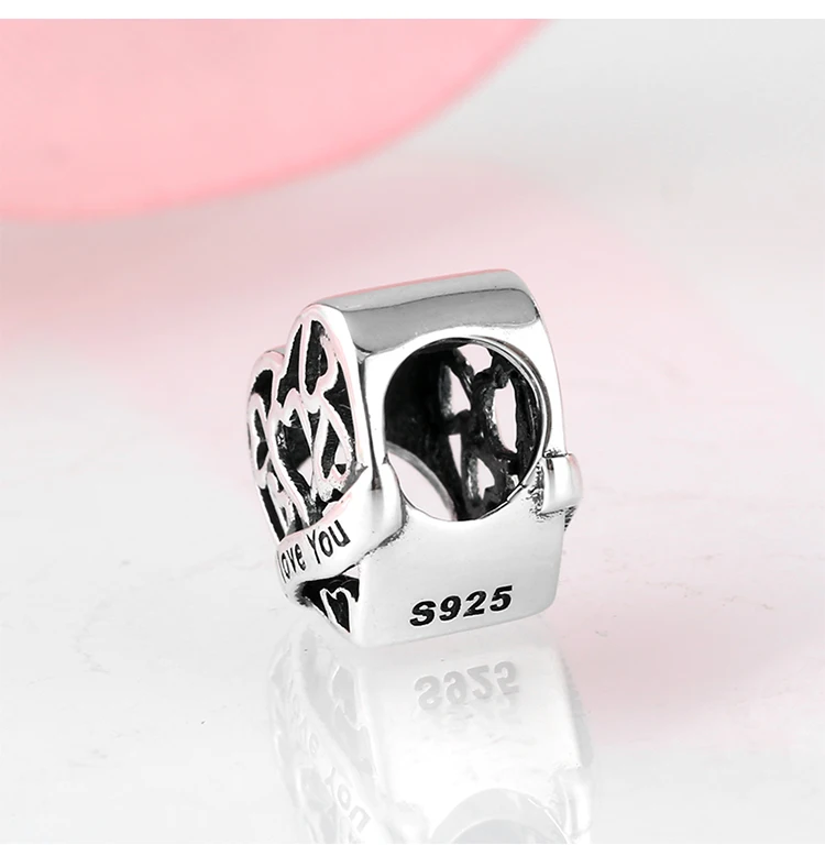 Новинка, 925 пробы в форме сердца, серебряные модные бусы I LOVE YOU, подходят к оригинальному браслету Pandora, изготовление ювелирных изделий