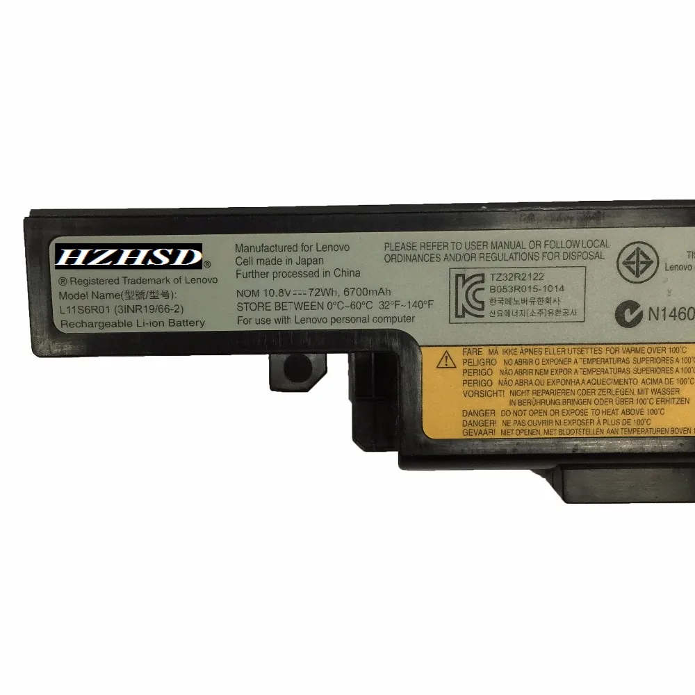 Аккумулятор L11S6R01 для ноутбука LENOVO Y490 Y490A Y490P Y400 Y400N Y500 Y500N Y410 Y410P 6700 мАч 10 8 В 72