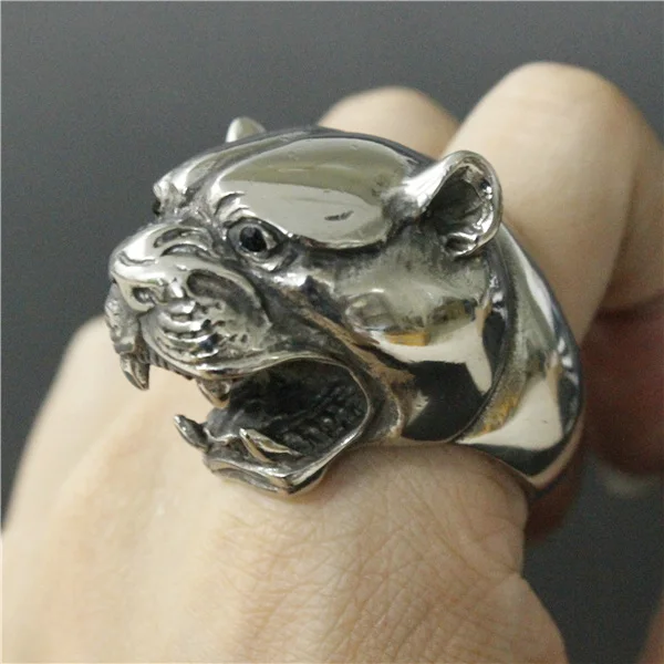 Прямая поставка размер 8-14 крутое Настоящее Большое тяжелое кольцо Леопард с