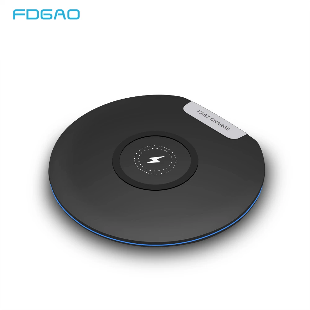 FDGAO ультра тонкий 10 W Qi Беспроводной Зарядное устройство для iPhone X XS Max XR 8 быстро