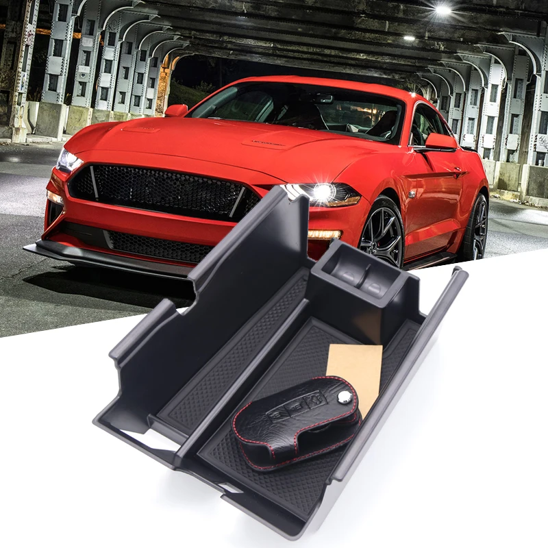 Для Ford Mustang 2017 2018 внутренний автомобильный Стайлинг центральный подлокотник ящик