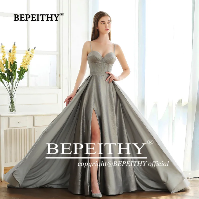 BEPEITHY/2021 милое вечернее платье трапециевидной формы с разрезом и шлейфом Vestido De Festa