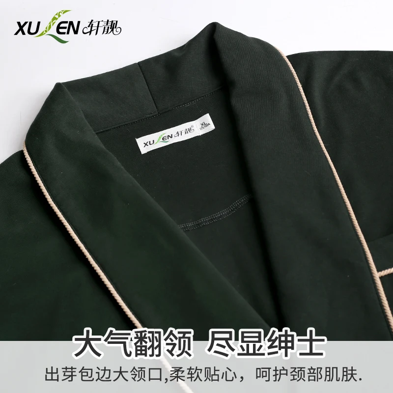 Мужской хлопковый Халат весенний халат плюс размер одежда для сна и отдыха