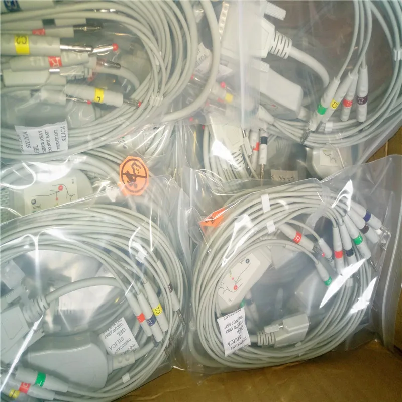 Lot of stocks Compatible For Nihon Kohden ECG/EKG Cable ECG-1250 ECG-1350 ECG-9101/9130/9132/9620 IEC Standard 4.0 Banana End |