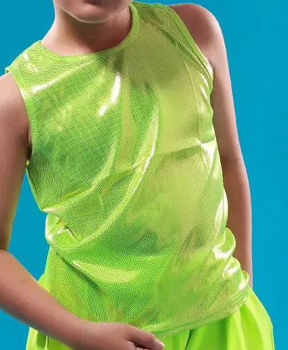 Gold Dot Green Vest Весенне-летний зеленый топ в неоновый горошек для взрослых и детей, одежда для выступлений унисекс, серебристый, золотой, красный клетчатый тонкий жилет для танцев в стиле хип-хоп - Цвет: Gold Dot Green Vest
