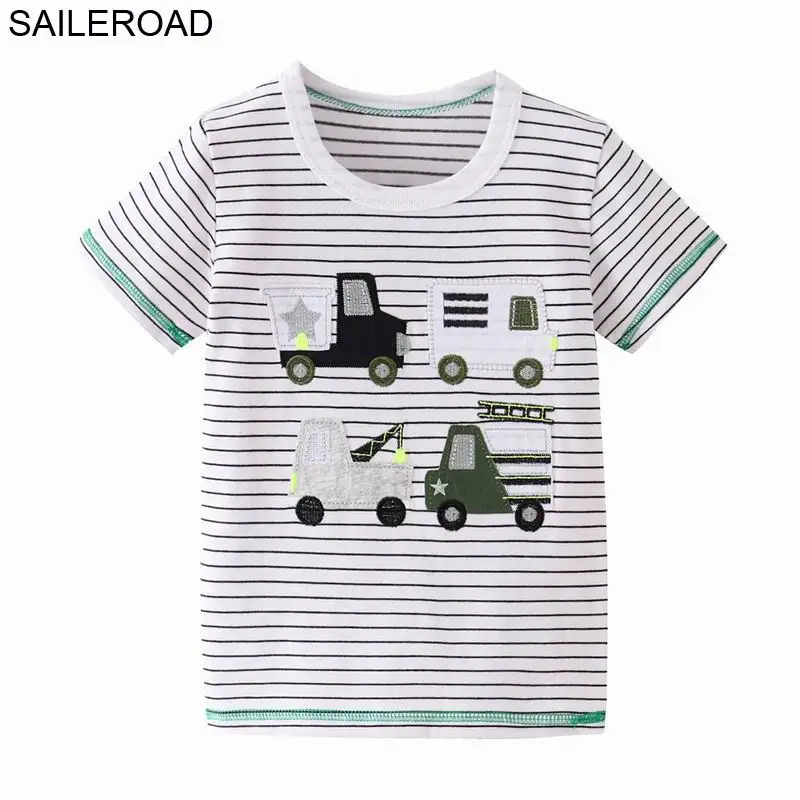 SAILEROAD 2-7Years Дети Дети Мальчики Футболка Хлопок Мультфильм Ракета Космическая Pattern Детские Мальчики Шорты Рубашки На Лето - Цвет: 2719 same picture