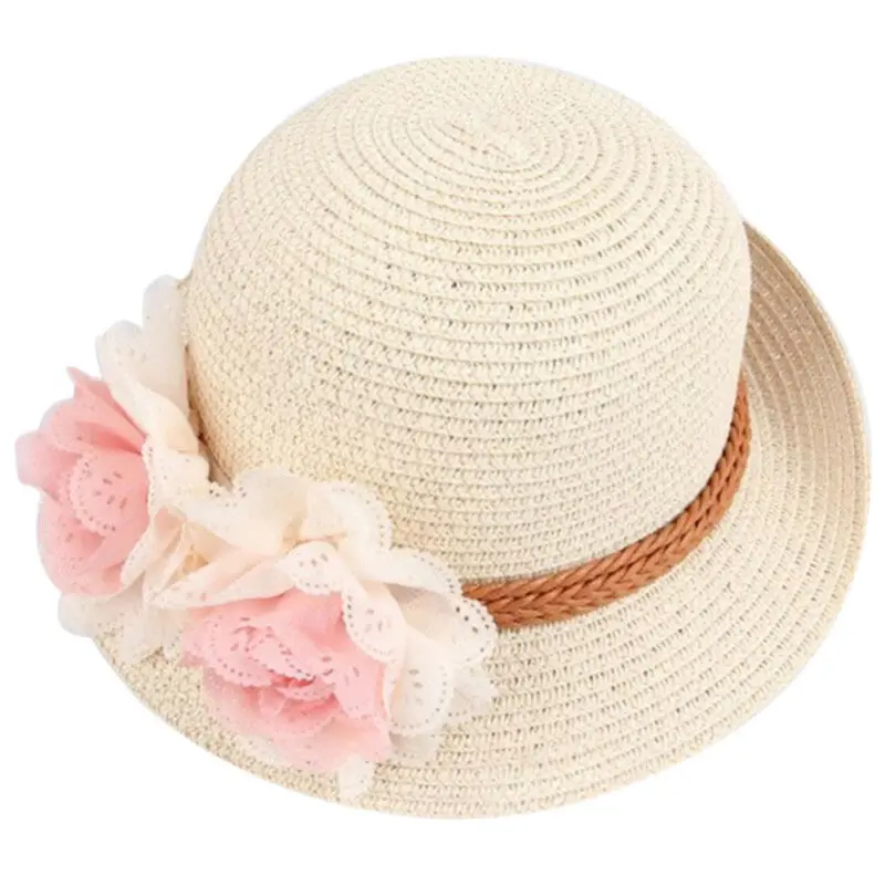 Emmababy Baby Girls Children Kids Summer Flower Sun Adumbral Straw Hat Beach Cap Gift 51 cm 5-12T | Детская одежда и обувь