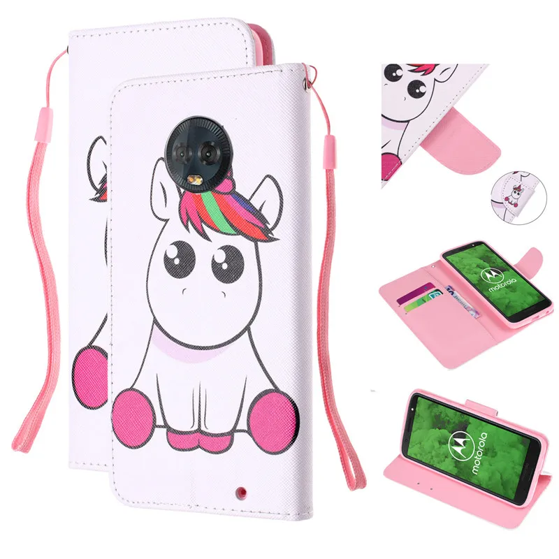 

Cartoon Dog Owl Case For Coque Motorola Moto G6 Case Flip PU Leather Back Cover For Moto G6 Plus Case Cover Phone Case Fundas