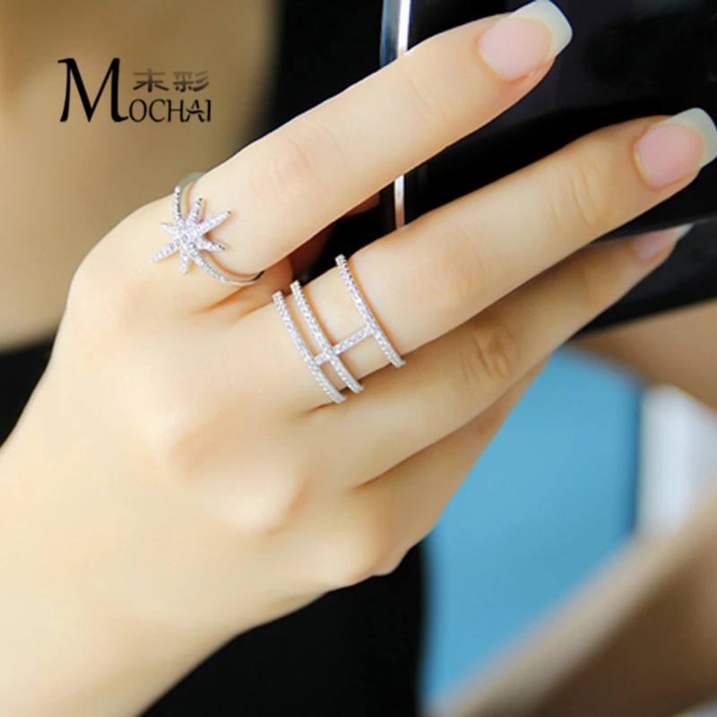 Europe And The United States Trend Rice Word Star Ring Female Models Fashion Wild Six-Pointed Jewelry ZK40 | Украшения и