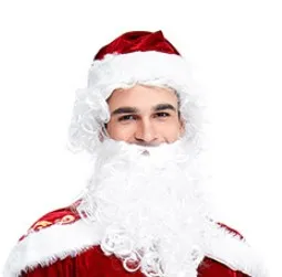 Beard Wig Красная пара Рождественский костюм Санта Клауса нарядное платье - Цвет: Beard Wig