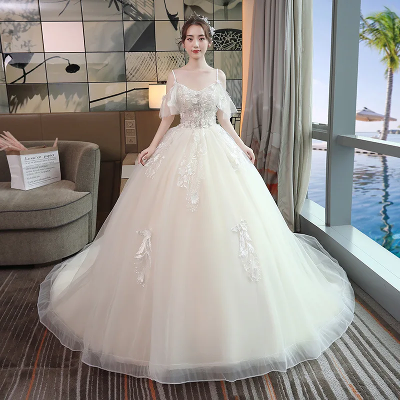 2020 Новые Роскошные свадебные платья с открытыми плечами Vestido De Noiva Тюль