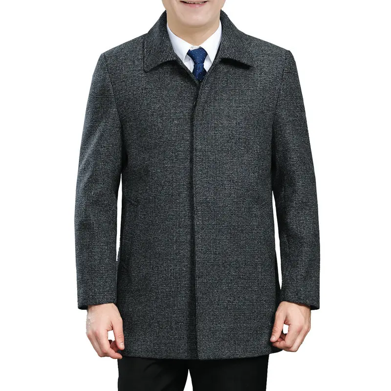 light gray jacket WAEOLSA, элегантные куртки для взрослых мужчин, Шерстяная Смесь, базовое пальто, темно-серые куртки, Мужская шерстяная верхняя одежда, зимняя осенняя одежда, 3XL - Цвет: light gray jacket