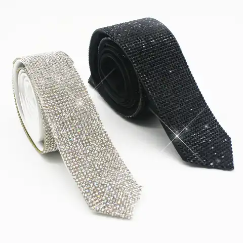 Черные лазерные хрустальные стразы ожерелье с галстуком ручной работы для перформаций свадьбы выпускного вечера