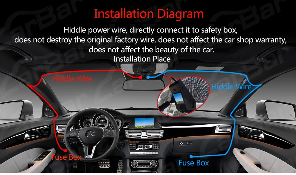 Carbar Ambarella A12 Wi-Fi 1080 P HD видеорегистратор Mercedes Benz AMG45 GLA45 GLA260 GLA220D 4 MTIC чище видео Регистраторы тире Камера Cam