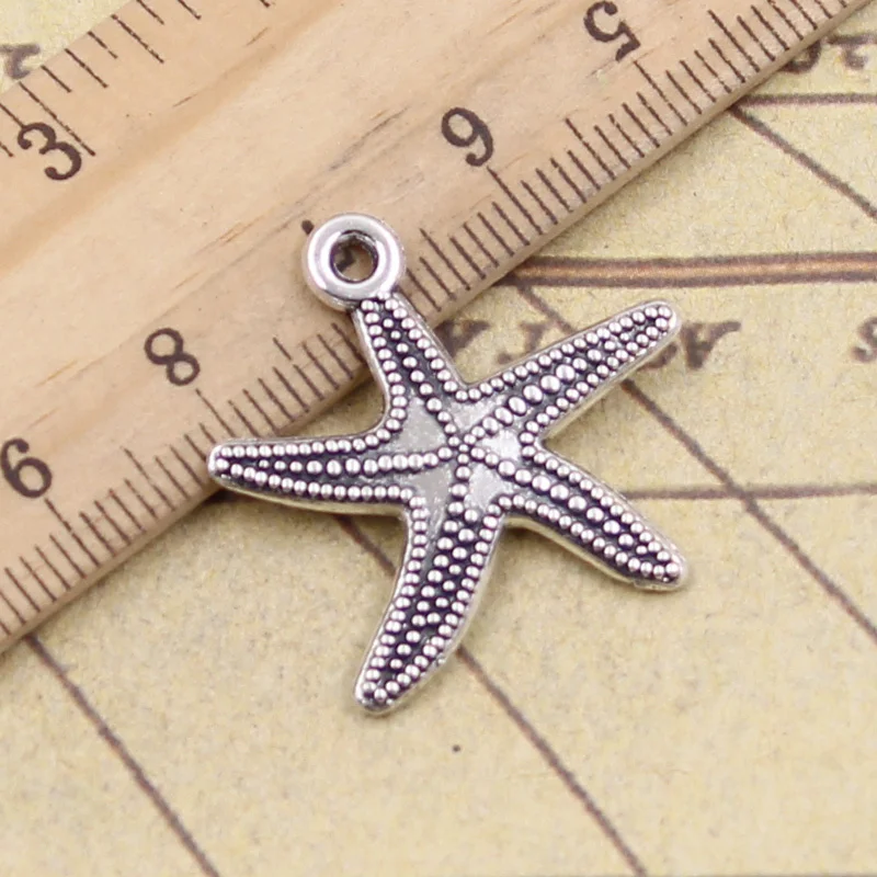 12 шт. Подвески Морская звезда 25x26 мм тибетские кулоны поделки фурнитура ручной