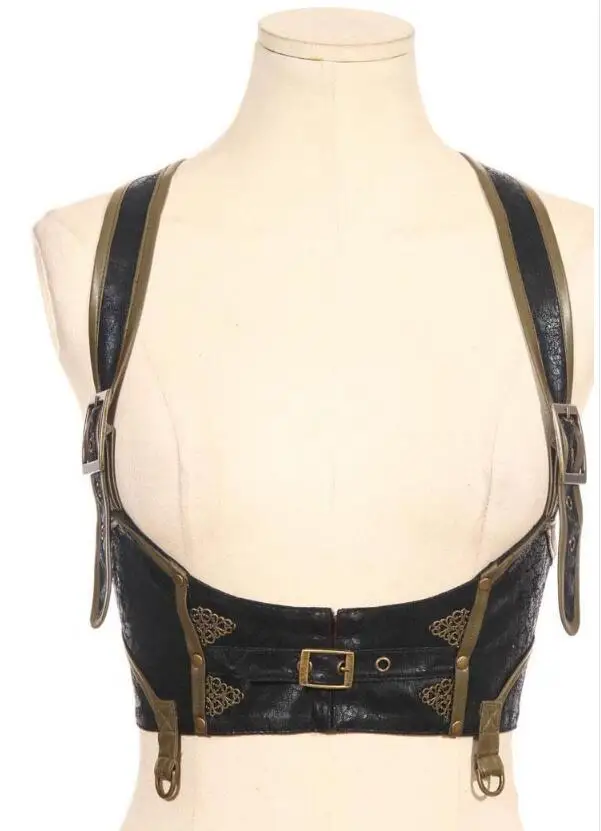 Black Corset Женская белая и коричневая винтажная двухсекционная Асимметричная длинная многослойная кружевная юбка в стиле стимпанк - Цвет: Black Corset