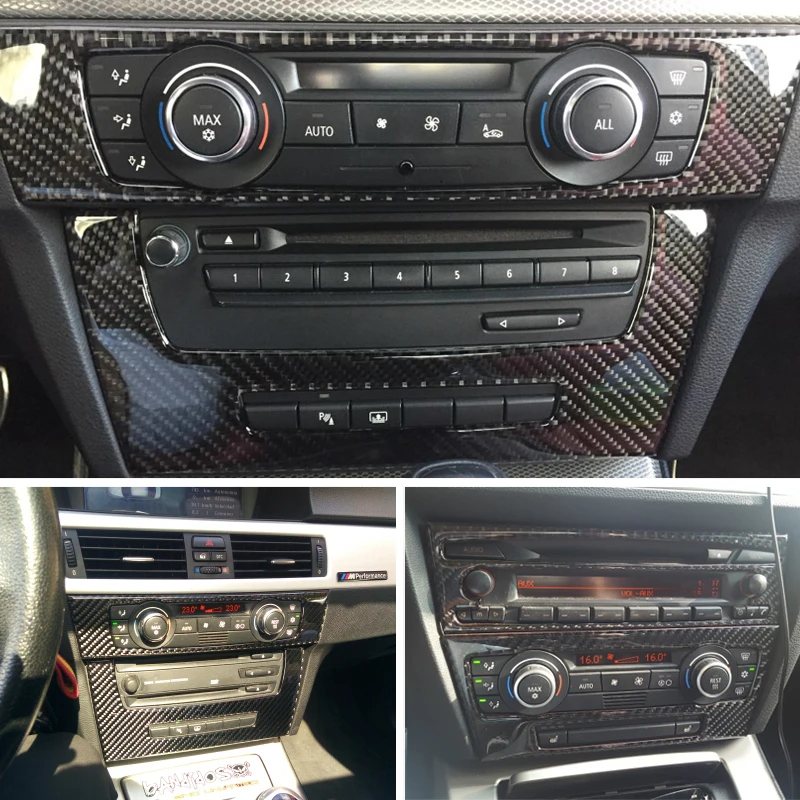 

For bmw e90 e92 e93 3 series Interior Trim Carbon Fiber Air conditioning CD control panel decoration Car styling accessories
