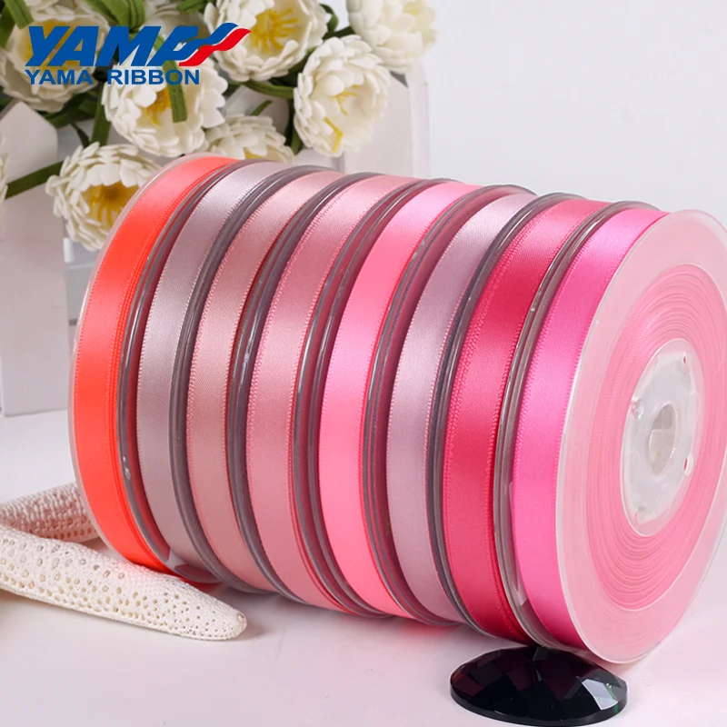 YAMA 6 9 13 16 19 22 мм 100 ярдов Двусторонняя атласная лента сатиновая красная для