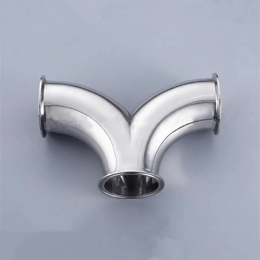 

51mm Pipe OD x 2" Tri Clamp Y-Shaped Elbow 3 Way SUS 304 Stainless Sanitary Fitting Homebrew Beer Wine Diary Product
